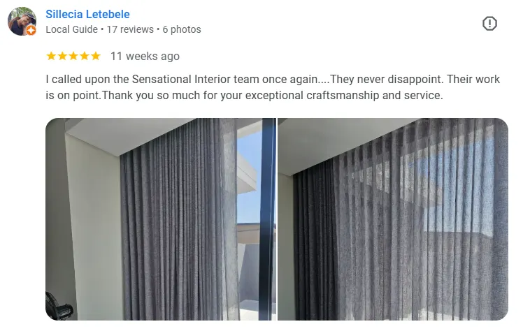 Sheer Curtains in Boksburg serving the East Rand