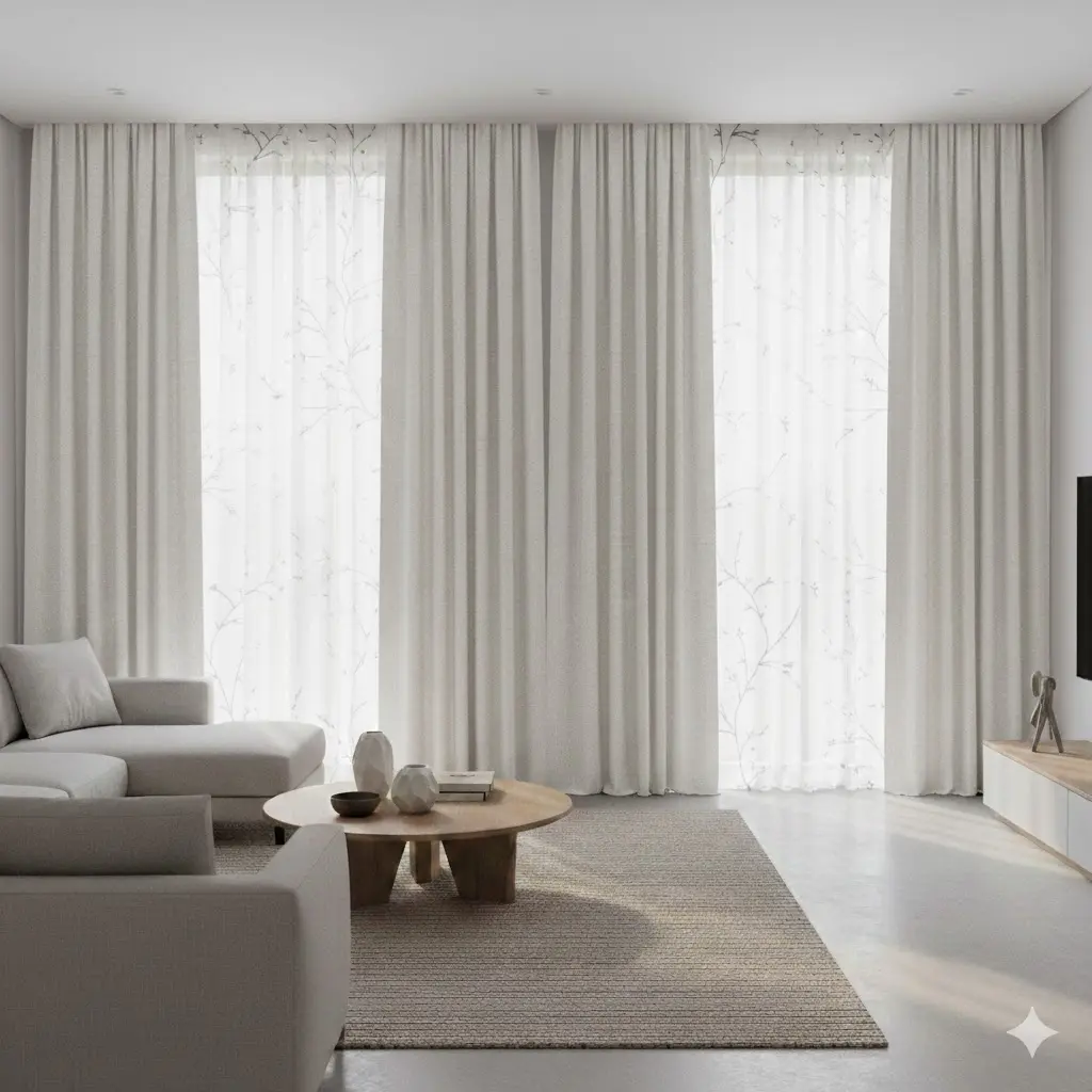 Natural colour curtains