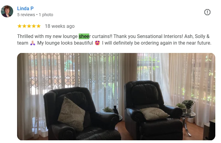 Sheer Curtains in Boksburg serving the East Rand